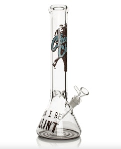 CHEECH & CHONG GLASS - Cheech & Chong - "Can I Be Blunt" Beaker Base Water Pipe |  15" : 7mm Thick