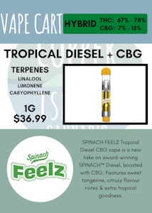 Spinach FEELZ - SPINACH FEELZ - TROPICAL DIESEL THC + CBG CART
