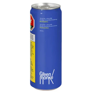 Green Monke - Blue Raspberry Lemonade 2:1 CBD:THC Soda 355ml