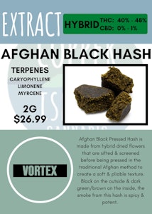 Vortex Cannabis Inc - VORTEX - 2G AFGHAN BLACK PRESSED HASH