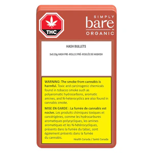 Simply Bare - Hash Bullets 3 x 0.33g Pre-Rolls