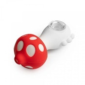 LIT Silicone - 4.5 Inch Red Mushroom Hand Pipe