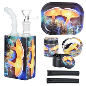 Pulsar - Juicebox Water Pipe Smoker's Travel Kit - Mystical Mushrooms