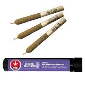 General Admission - Rainbow Sherb Distilate Infused 3x0.5g Pre-rolls