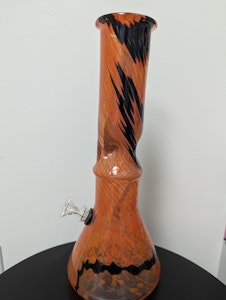 Green Leaf Sales - 12" Retro Glass Beaker Bong w/Ice Pinch - Orange