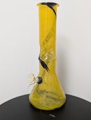12" Retro Glass Beaker Bong w/Ice Pinch - Yellow