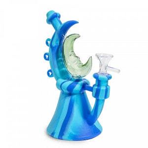 LIT Silicone - LIT Silicone - 7.5 Inch Blue Moonrise Bubbler