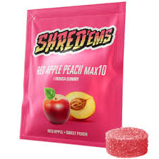 Shred'ems Red Apple Peach Indica MAX10 1x 4.5g THC Soft Chew