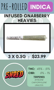 SHRED X - SHRED X - 3PK GNARBERRY HEAVIES INFUSED PRS