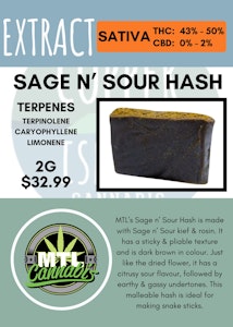 MTL CANNABIS - MTL CANNABIS - 2G SAGE N' SOUR HASH