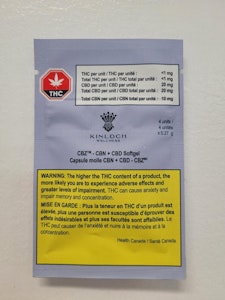 National Cannabis Distribution - Kinloch CBZ - CBN + CBD Softgels 4 pack