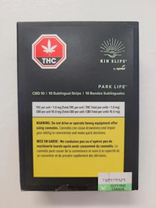 National Cannabis Distribution - Kin Slips Park Life CBD 10 Sublingual Strips