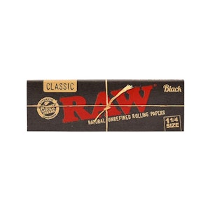 Raw - Raw 1 1/4 Black Extra Fine Unbleached Rolling Papers