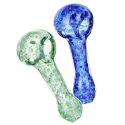 3.5" - White Hot Nebula Frit Glass Spoon Pipe