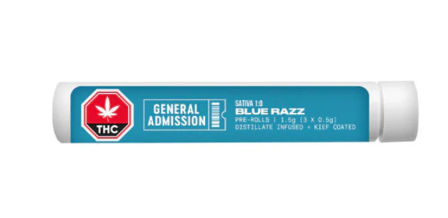 GENERAL ADMISSION - BLUE RAZZ DISTILLATE INFUSED PRE-ROLLS - 1.5 Main Image