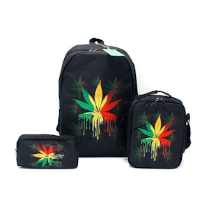Mr Johnny Green - Mr Johnny Green | 3Pcs School Bag Set - Rasta Leaf