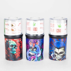 777 Smoke - Electric Metal Grinder with Rose Skull Design