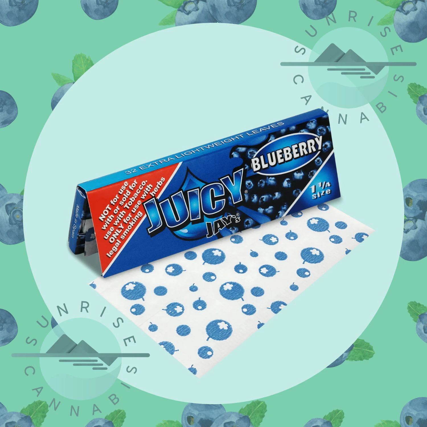 Sunrise Cannabis Headshop - 1 1/4 - BLUEBERRY - JUICY JAY Main Image