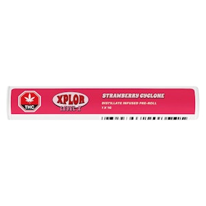 XPLOR LEVEL X - Strawberry Cyclone Distillate Infused Pre-roll 1x1g Distillates