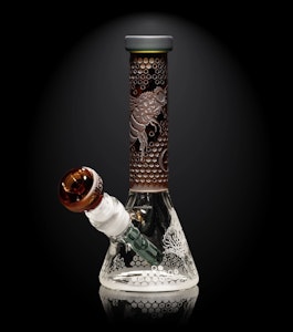 Milkyway Glass - Tiny Apiary Mini Beaker Bong - 8" Amber