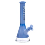 12" Hoss Glass 38mm Diameter Colored Beaker w/ Window Base (Blue)