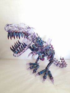 EKA Glass - EKA Glass | Handmade Big Full Body Raptor Bong - Purple/Blue