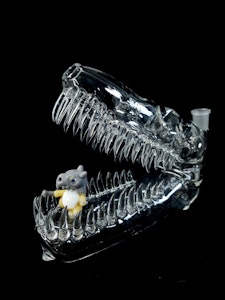 EKA Glass - EKA Glass | Handmade Large Cubone Pokemon Dino Skull Dry Pipe - Clear