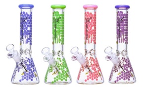 OG Glass | 10" Hexagon Print Beaker Bong - Assorted Colours
