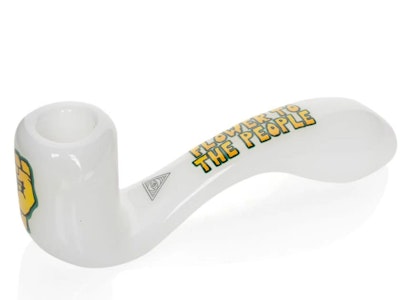 Red Eye Glass - ACC - Red Eye Glass - 5.5" White Flower To The People Sherlock Hand Pipe