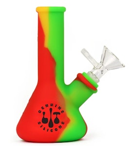 LIT Silicone  - ACC - LIT Silicone - 5" Tall Rasta Beaker Water Pipe Glass Pull-out