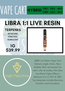 High Priestess - HIGH PRIESTESS - LIBRA 1:1 LIVE RESIN CART