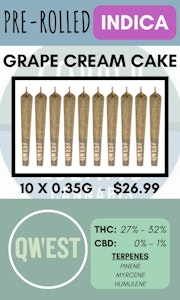 Qwest 35's - QWEST - 10PK GRAPE CREAM CAKE CRAFT PRS