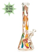 15" Glow-in-the-Dark Mushroom Magic Beaker Base (Red Eye Glass)