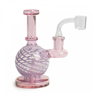 Red Eye Glass - Red Eye Glass - 6 Inch Pink Orb Rig W/3 Hole Perc - 14mm (F)
