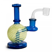 Red Eye Glass - 6 Tall Sapphire Blue Orb Rig W/3 Hole Perc
