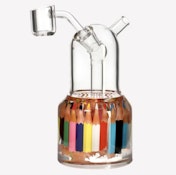 Coloured Pencil Crayons Glass Dab Rig 6 inch