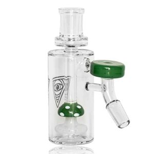 Red Eye Glass - Red Eye Glass - Jade Green Funguy Ash Catcher W/Mushroom Perc - 45 Degree - 14mm (M)
