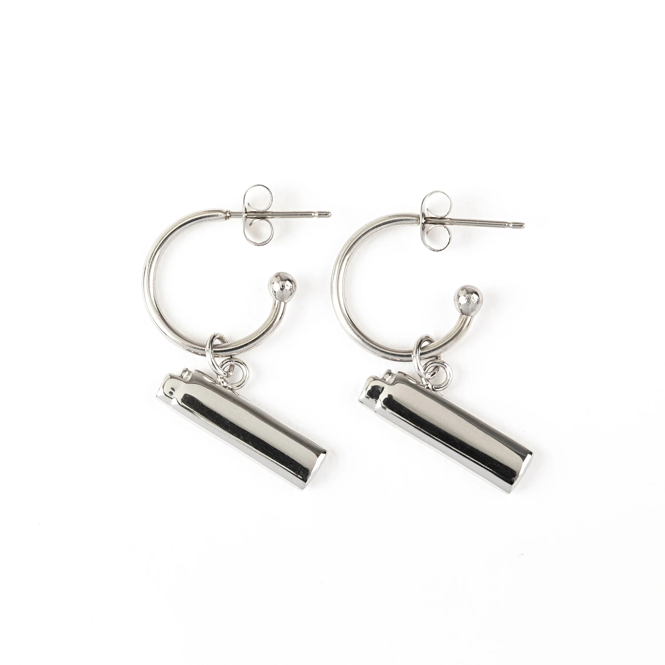 Frankie Smoke - Lighter Charm Earring Set - Silver Main Image