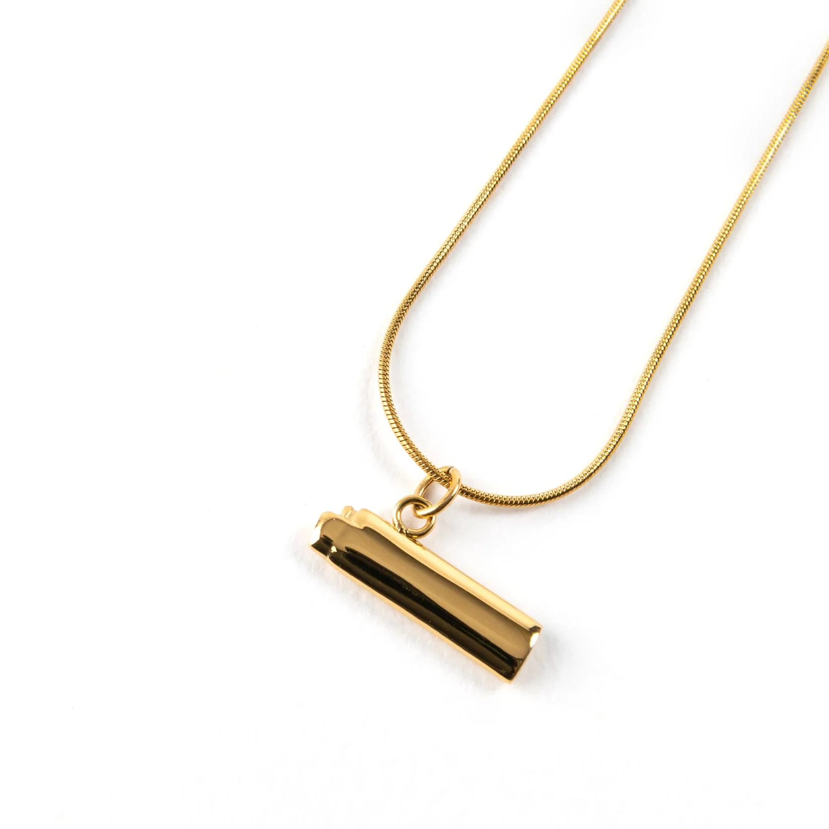 Frankie Smoke - Lighter Charm Necklace - Gold Main Image