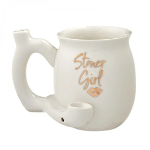 Accessories - Stoner Girl Ceramic Pipe Mug (White)