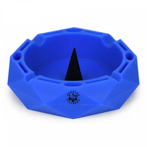 LIT Silicone - LIT Silicone - Blue - 5 Inch Round Ashtray W/Debowler