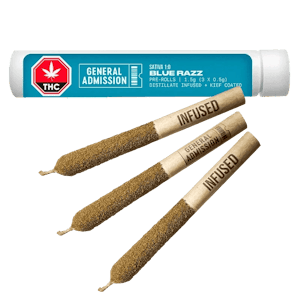 General Admission - Blue Razz 3 x 0.5g Distillate Infused Pre-Rolls