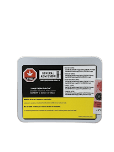 General Admission - GA Taster Pack Triple Distillate & Kief Coated - Strawberry Mango, Blue Razz (Sat), Tiger blood, Passion Fruit, Cherry Watermelon (Ind) 5 X 0.5g