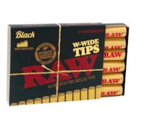 RAW Black W-Wide Pre-Rolled Tips - RAW Black W-Wide Pre-Rolled Tips