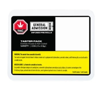 General Admission - TASTER PACK DISTILLATE INFUSED PRE-ROLLS - 2.5