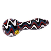 4" Swirl Glass Pipe - Red