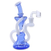 8" Recycler Rig - Blue & White