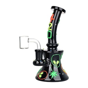 420 Glass - 420 Alien Glow In The Dark 6.5 Inch Dab Rig