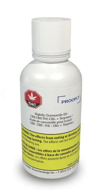 Proofly - Nightly Chamomile Oil - 2mg THC + 20mg CBD + 5mg CBG +5mg CBN per 1ml Main Image