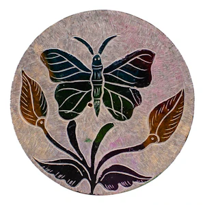 Maple Craft - Soapstone Incense Burner Plate - Butterfly